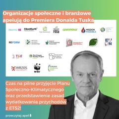Open Letter to Prime Minister, Mr. Donald Tusk, regarding the finalization of the Social Climate Plan and the publication of a plan for spending ETS2 revenues
